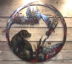 Duck and Dog Wall Art Wall Art Third Shift Fabrication 30 Inch Copper River 