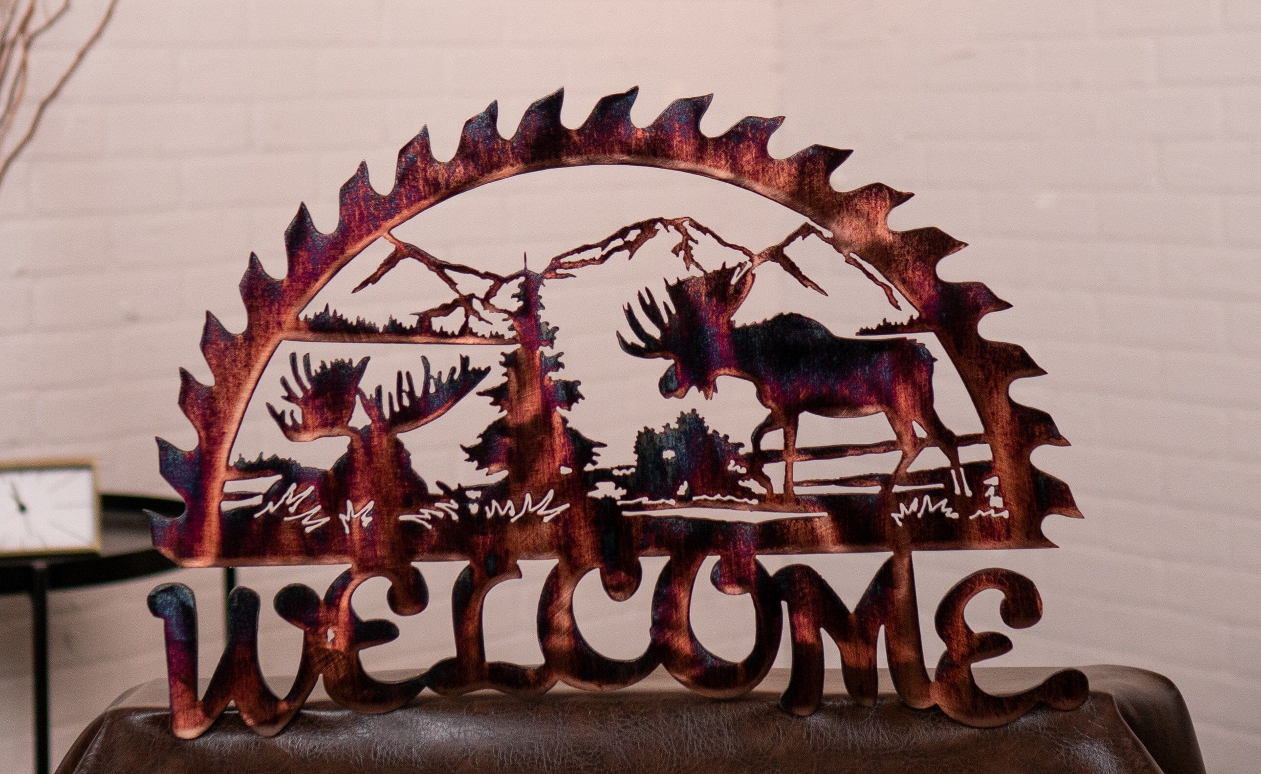 Moose Sawblade Welcome Sign Wall Art Third Shift Fabrication 