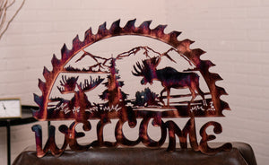 Moose Sawblade Welcome Sign Wall Art Third Shift Fabrication 