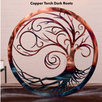 Starry Night Tree of Life Wall Art Third Shift Fabrication Copper Torch with Dark Roots 15 Inch 