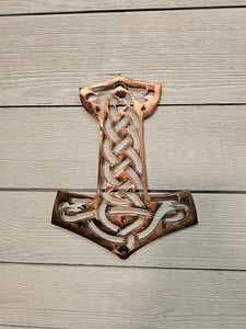 Viking Hammer Metal Wall Art Wall Art Third Shift Fabrication Vintage Copper 
