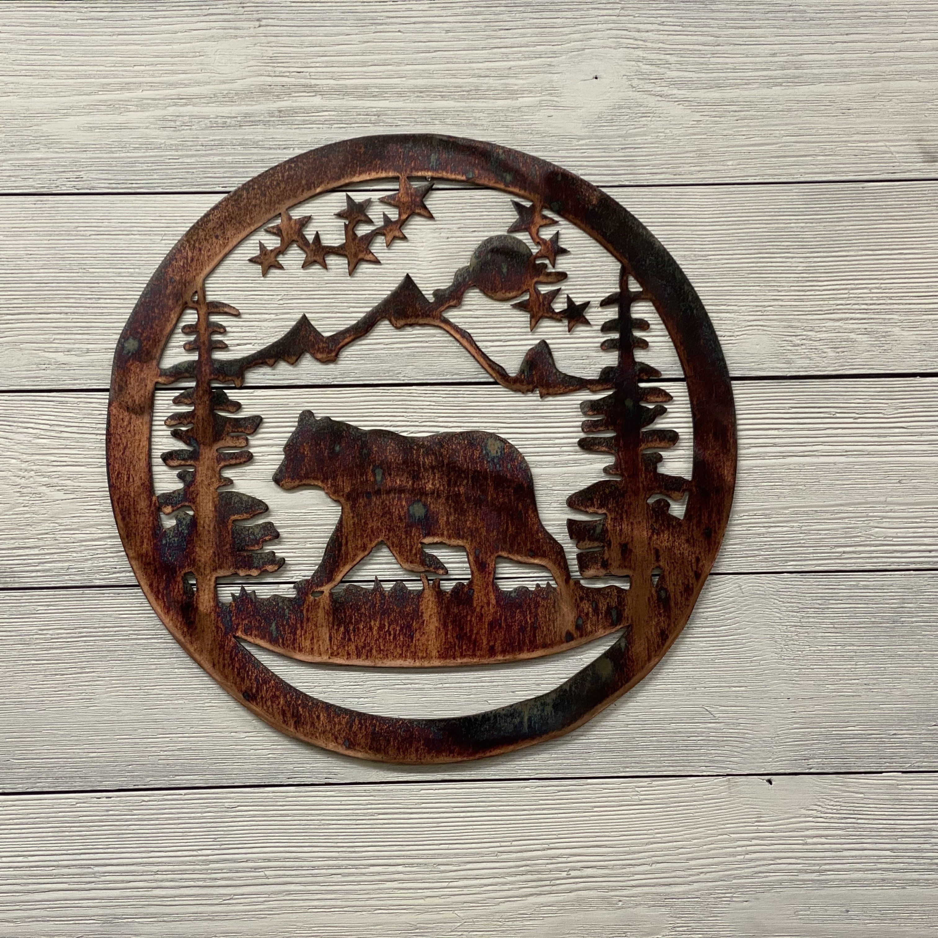 Bear Wildlife Art Wall Art Third Shift Fabrication 15 inch | $75.00 Copper River 