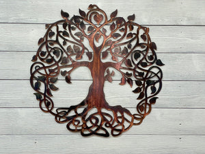 Celtic Tree of Life | Metal Wall Art on Copper Plated Steel | Woodland Forest and Fantasy Nature Wall Décor Wall Art Third Shift Fabrication Copper River 36 Inch 