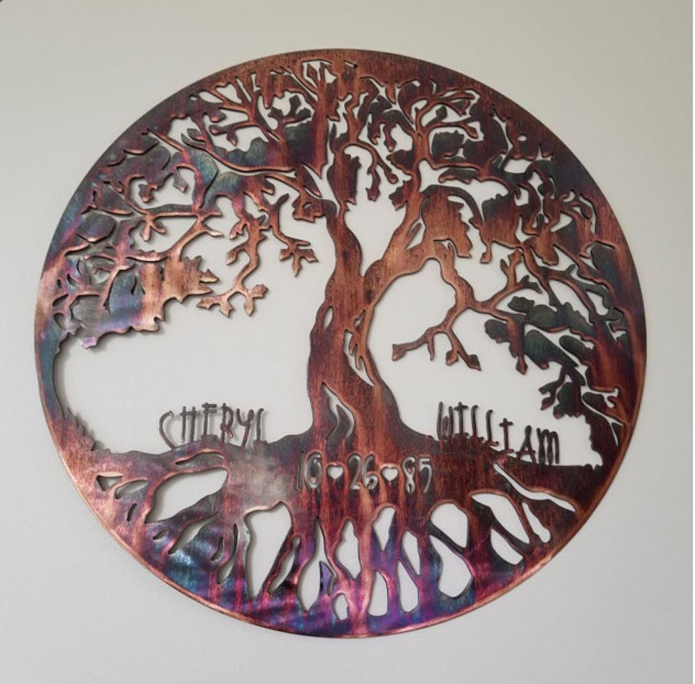 Classic Tree of Life - Personalized Wall Art Third Shift Fabrication 24" | 225 Copper River 