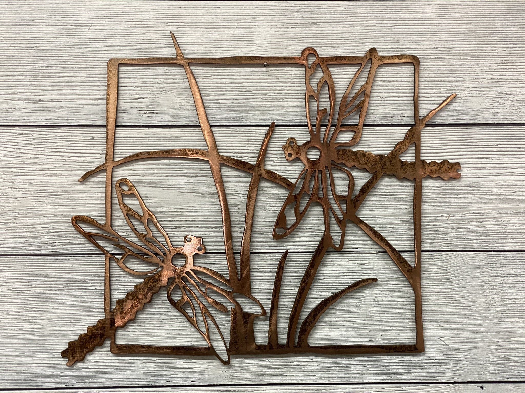 Dragonflies Wall Art Third Shift Fabrication Vintage Copper 
