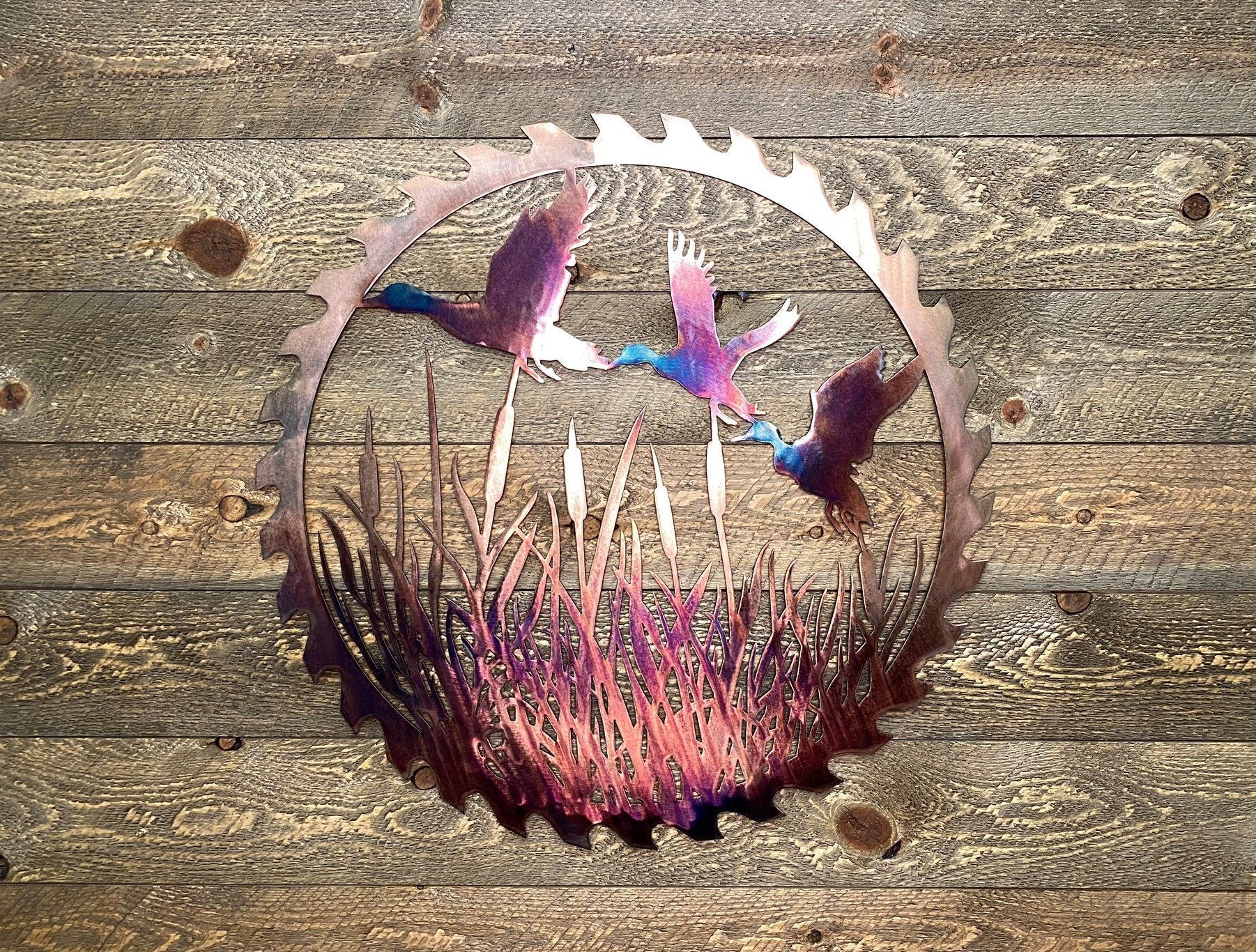 Ducks in a Row Wall Art Third Shift Fabrication Copper Torch 