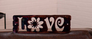 Flower Love Sign |Copper Plated Steel Wall Decor | Wall Plaque Wall Art Third Shift Fabrication Copper River 