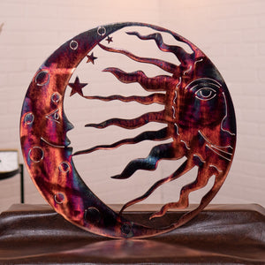 Sun and Moon Wall Art Wall Art Third Shift Fabrication Copper River 15 Inch 