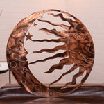 Sun and Moon Wall Art Wall Art Third Shift Fabrication Vintage Copper 15 Inch 