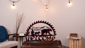 Welcome Sign - Bear Sawblade Wall Art Third Shift Fabrication Copper River 