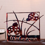 Welcome Sign Ladybug| Handcrafted Welcome Plaque on Copper Plated Steel Wall Art Third Shift Fabrication 