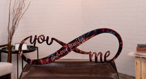 You & Me And Our Family Infinity Sign | Coper Plated Steel Sign | Love Wall Sign Wall Art Third Shift Fabrication Copper River 